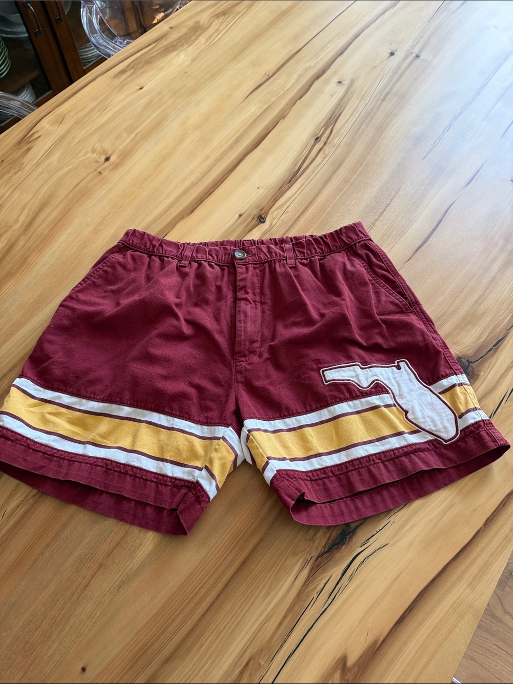 Men's Chubbies Florida State University Shorts with Gold & White Stripes